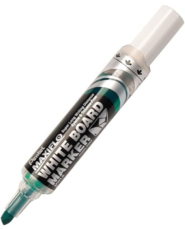 Pentel Maxiflo Green Label Whiteboard Marker Chisel Tip Broad Green