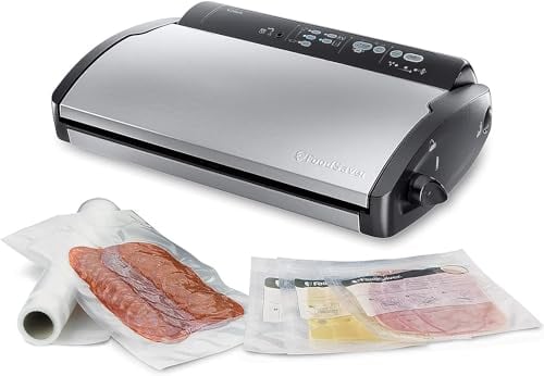 FoodSaver V2860 - Envasadora al vacío, 2 tipos de envasado, 3 velocidades, color negro y plata, 43 x 29 x 10.5 cm