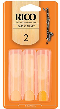 D’Addario Woodwinds - Rico Bass Clarinet Reeds - REA0320 - Strength 2.0, 3-Pack