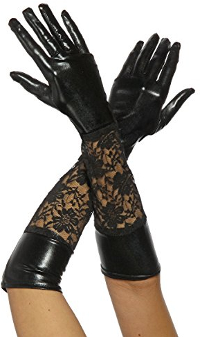 Mnixy Unbekannt SWE3 Lackleder Spleißhandschuhe Acryl