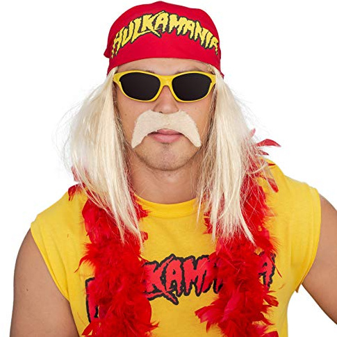 Hulk Hogan Hulkamania Complete Costume Set (Yellow Sunglasses/Red Bandana)