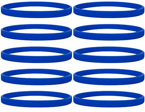 GOGO 100 Pezzi Braccialetti Silicone Personalizzabili, Braccialetti Sottili in Silicone per Adulti, Accessori per Feste-Blu