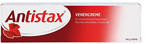 Antistax Venencreme, Creme, 100 g, mit Dickextrakt aus Rotem Weinlaub, bei müden, schweren Beinen & leichten venösen Durchblutungsstörungen