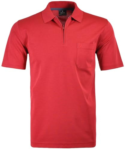 RAGMAN Herren Softknit-Poloshirt mit Zip Erdbeere-665, S