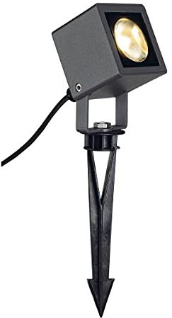 SLV Luminaire sur piquet NAUTILUS/Lampe d'extérieur pour l'éclairage des jardins; terrasses; luminaire à LED d'extérieur; projecteur d'extérieur/IP65 3000K 8;5W 620lm anthracite 45 degrés