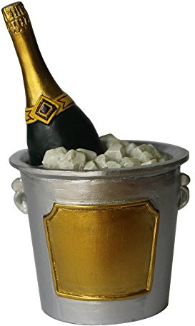 Creative Party TF299 Champagne and Ice Bucket Resin Cake Toppers, 1.8 x 3.1