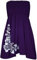 Robe bustier courte, motif floral - Violet - 42