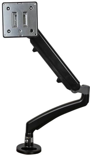 StarTech.com Desk Clamp Monitor Mount - Adjustable - Supports Monitors 12” to 34” - Full Motion Slim VESA Mount Monitor Arm - Desk & Grommet Clamp -Black (ARMSLIM)