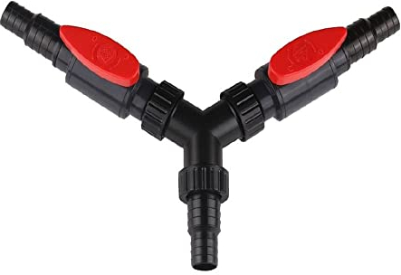 AquaOne Schlauchverbinder CST-01F Y-Stück 20/25mm mit 2X Absperrhähnen I Hochwertiger Verbinder für Garten & Schwimmbad I Teichschlauch Poolschlauch Adapter I Reduzierung Anschluss