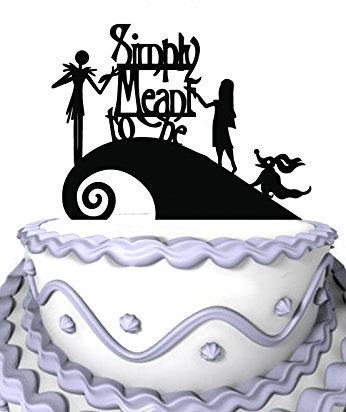 Meijiafei Wedding Cake Topper - Jack and Sally Simply Meant to Be for Anniversary Cake Decoration