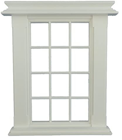 Melody Jane Dolls House Miniature White Plastic Georgian Window Frame 12 Pane 1:24 Scale