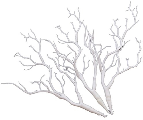 YNuth 3 Stück Zweige Äste aus Kunststoff Weiß Kunstpflanzen Blumenvase Dekoration MEHRWEG
