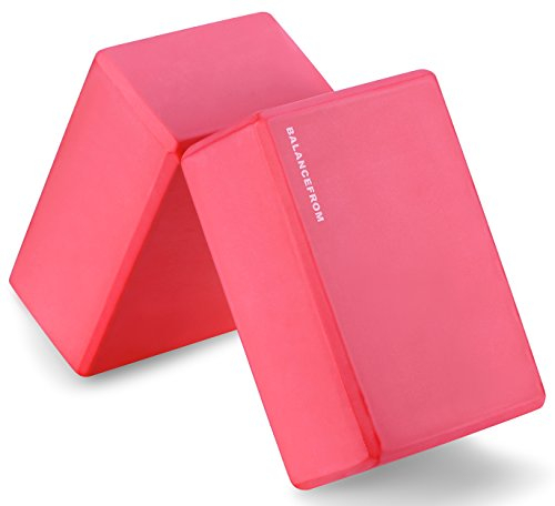 Signature Fitness BalanceFrom GoYoga Yoga-Blöcke mit hoher Dichte, je 22,9 x 15,2 x 10,2 cm, 2 Stück, rot