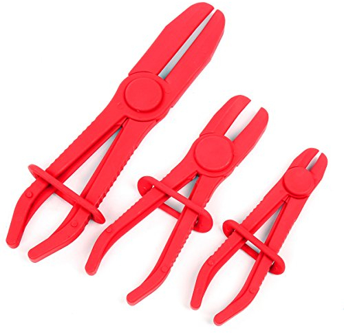 FreeTec 3 Pcs Nylon Hose Clamp Tool Set Brake Fuel Water Line Clamp Plier Hands Free Tool