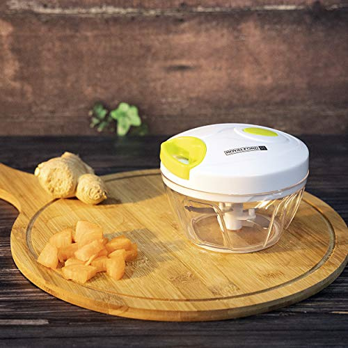 Royalford Mini Vegetable Chopper & with Storage Lid | Chops Vegetables, Nuts & Fruits | Blends Flour | Egg Beater | Meat Mincer | Large