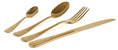 Excelsa Vintage Gold Servizio Posate 24 Pezzi, Acciaio Inox 18/0