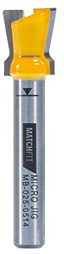 Microjig Matchfit MB-025-0514 Schwalbenschwanz, 1/4-Zoll-Schaft, 14° x 1,27 cm Oberfräsen-Bit
