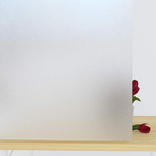 Frosted Privacy Glass Window Film 40 x 400 cm Opaque Privacy Window Sticker Door Cover Anti-UV Static for Office Bathroom Home (Frosted, 60x400cm)