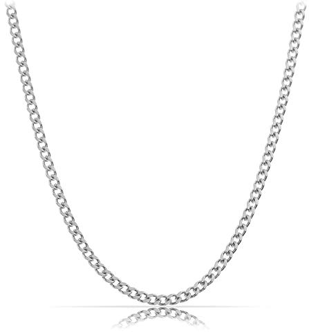 Made By Nami Collana Da Uomo 60 cm In Acciaio Inox - Catena Da Uomo Fatta a Mano - Regalo Per Lui - Gioielli Da Uomo (Argento 2mm)