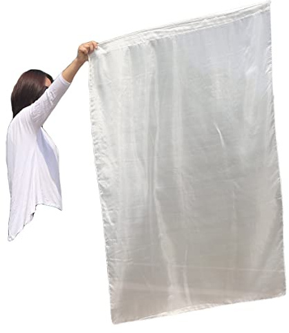 Winged Sirenny 127 cm Federleichte prophetische Anbetungs-Seide Flex Flagge, Kirche Liturgische Lob Anbetung Tanz-Banner, Anfänger Übung Spiel Seide … (weiß)