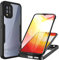 CENHUFO für Xiaomi Mi 10 lite Hülle, 360 Grad Schutzhülle Stoßfest Panzerhülle mit Eingebautem Displayschutz Robust Bumper Outdoor Full Cover Case Handyhülle für Xiaomi Mi 10 lite 5G - Schwarz