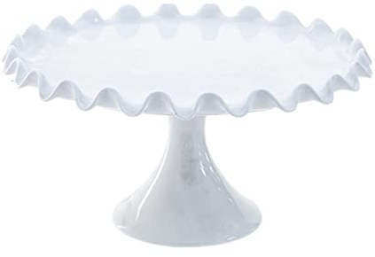 FBWSM Alzata per Torta in Ceramica Bianca Alzata Rotonda Multifunzionale per tortiera tortiera-12 Inches