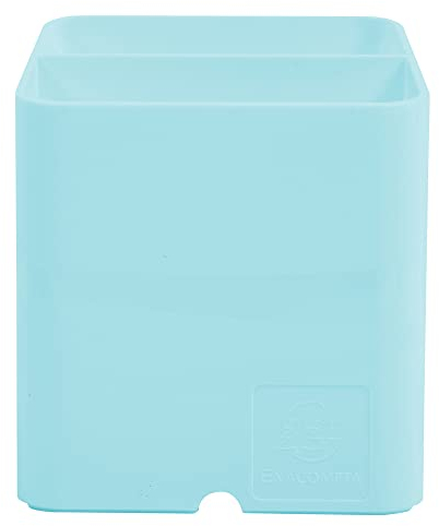 Exacompta - Réf. 67763D - 1 pot à crayons PEN-CUBE Aquarel - Avec 2 compartiments de taille et de hauteur différentes - dimensions 7,4 x 7,4 x 9,3 cm - couleur vert pastel