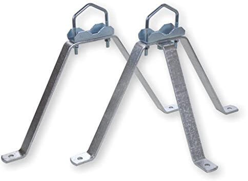 Erwin Weiß GmbH 2-teiliges Mauerhalter Set mit 24cm Wandabstand I Halterung für Rohre bis 60mm Durchmesser I Wandhalterung für Mast & Satellitenschüssel I Wandabstandshalter aus verzinktem Stahl