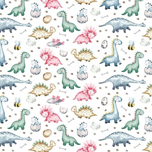Dinosaurier Ei Baby Bunt 100x160cm 1 Meter 100% Baumwolle Baumwollstoff Kinder Meterware Handwerken Nähen Stoff