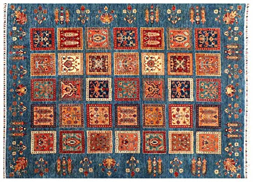 RUG PRINCE Afghan Ziegler Bakhtiar Teppich 170x240 Handgeknüpft Blau Bakhtiar Orient b
