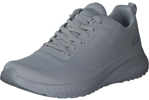 Skechers Bobs Squad Chaos Face Off Damen Sportschuhe, Light Grey Engineered Knit, 35 EU