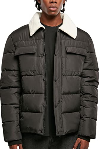 Urban Classics Herren Sherpa Collar Padded Shirt Jacket
