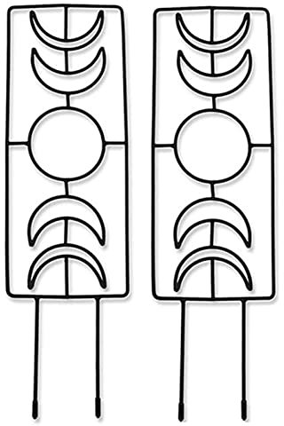 Frdun Moon Phase Plant Trellis,Moon Phase Plant Trellis, Wire Trellis Pot Trellis, Wrought Iron Panels Garden Plant Pot Trellis for Potted Plant Houseplant