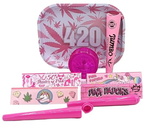 raupir Set pink Cones Grinder Papers Tubes Drehtablett Choosypapers Pink King Size