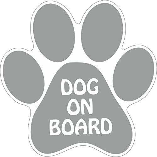 carstyling XXL Aufkleber Pfote ' Dog on Board' Silber 110 x 110 mm
