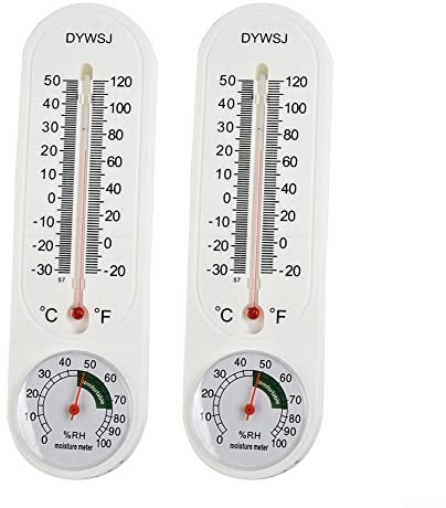 2 Stück Hygrometer Züchtung Thermometer,Thermometer Analoges Innenthermometer,Gewächshaus Haushalt Temperatur Leser,Hygrometer Luftfeuchtigkeitsmesser mit Fahrenheit/Celsius (℉/℃)