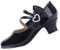 EIGHT KM Scarpe Mary Jane con Tacco Alto da Ragazza Principessa per Matrimonio e Festa EKM7035 in Pelle Lucida Cuore Perla Fiocco Nero Misura EU 31