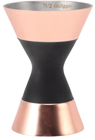 Double Cocktail Jigger, Stainless Steel Shot Measure Jigger Measuring Liquor Cup Bartender Supplies Measuring Jiggers for Bar Bartending Party Kitchen Tool(Brass)