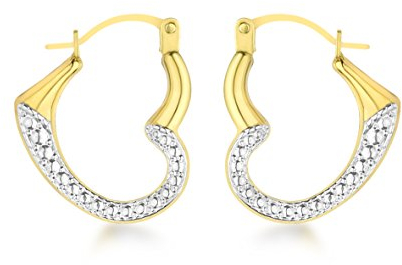 Amazon Essentials Ohrringe mit schwebendem Herz aus 9-karätigem Gelbgold