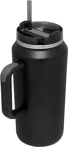 YOUEXPERT 64 oz Tumbler with Handle and Straw, Tumbler with Lid and Straw Stainless Steel Tumblers, Car Mug Outdoor Sports Travel Cup Gift 64oz Insulated Tumblers (black)