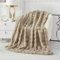 Kuscheldecke Kaninchen Plüsch Flauschige Decke Soft Wohndecke Dick 1000GSM Flanell Decke Couchdecke Warme Überwurfdecke Sofadecke Vielseitig Blanket Für Bett Sofa Schlafzimmer Büro Khaki 130x160cm