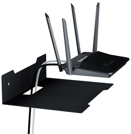 Floating Metal Wall Shelf for AV Device, Speakers, Plants, Cameras, Books, Decor Display, Storage, Routers (1, M)