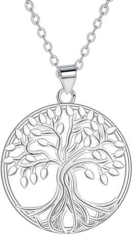 Hifeeled Lebensbaum Kette Damen 925 Sterling Silber Halskette für Frauen Original Schmuck mit Baum des Lebens Anhänger Geschenke für Frau Mama Tochter