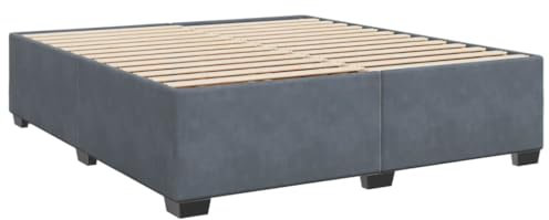 vidaXL Bettgestell, Bettrahmen mit Lattenrost, Polsterbett Bett für Schlafzimmer, Doppelbett Schlafzimmerbett, Dunkelgrau 180×200cm Samt