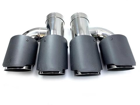 DZSYINGLONGSM Endrohre Auto Matt Schalldämpfer Spitze H Form Doppel Ausgang Auspuffrohr Schalldämpfer Düse Dekoration Universal Edelstahl Auspuff Endrohr(51 IN-89MM Out)