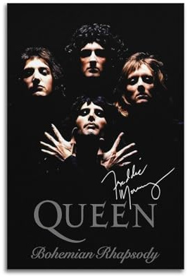 KSOXDAITIP Poster, Motiv: Bohemian Rhapsody signiert, dekoratives Gemälde, Leinwand, Wandposter und Kunstdruck, modernes Familienschlafzimmer, Dekoration, Poster, 20 x 30 cm