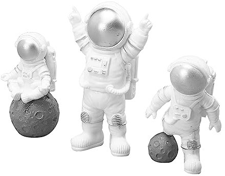 CAXUSD 3pcs Fridge Spaceship Magnets 3d Toy Refrigerator Cute Refrigerator Mini-fridge Mini Refrigerators Astronaut Lovers Decor for Office Silver Resin