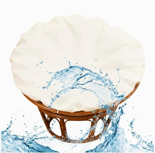 Nur Papasan-stuhlkissenbezüge, Abnehmbarer Papasan-kissenbezug Mit Reißverschluss, Papasan-kissenbezug, Wasserabweisendes Papasan-stuhlkissen(Size:Diameter 110cm (43.3 inches,Color:Beige)