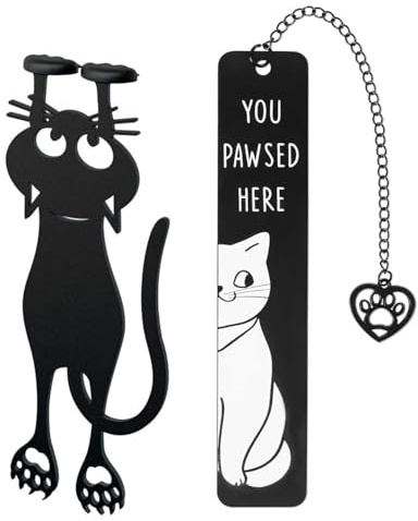 TOZBLEU Lesezeichen,2 pcs Cute Süß Katzen Lesezeichen,Metall Lesezeichen personalisiert,Ein Ausgezeichnetes Weihnachten Geschenk Für Kinder,Lehrer,Buchliebhaber Und Katzenliebhaber