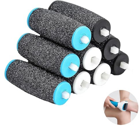 9 PCS Electric Foot File Replacement Heads, Electric Foot File Refills, for Scholl Velvet Smooth Replacement Rollers Refills, for Feet Pedicure Hard Skin Remover Rollers Heads